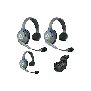 Eartec Sistema de Comunicação Sem Fio UltraLITE UL3S com 3 Headsets Single‑Ear