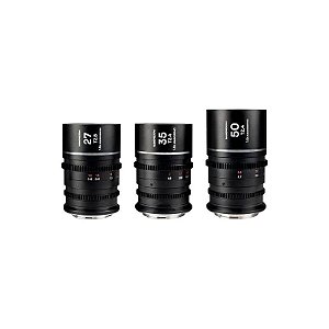 Kit 3 Lentes Laowa Nanomorph S35 27 mm/35 mm/50 mm Silver Flare Fuji X