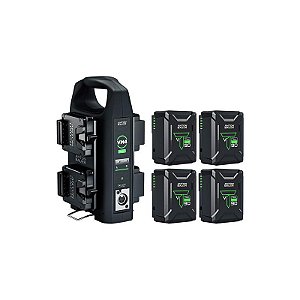 Anton Bauer Kit Titon Micro 90 V-Mount (4 × 94 Wh) com Carregador Quad VM4