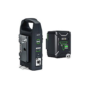 Anton Bauer Kit Titon Micro 150 Gold Mount (2 × 140 Wh) com Carregador GM2 Dual-Bay