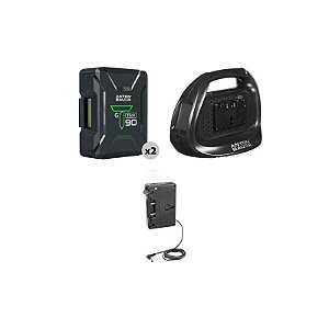 Anton Bauer Kit Titon 90 Gold Mount (2 × 92 Wh) com Carregador Dual e Placa para Canon