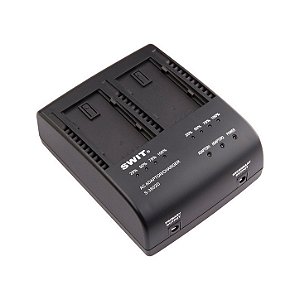 SWIT S-3602D Carregador Duplo e Fonte AC para Baterias Canon LP-E6