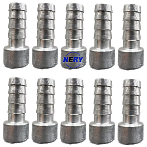 Conexão Salva Vida 10MM Alumínio Encaixe Interno Pct C/ 10