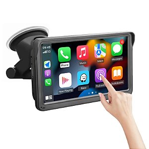 Central Multimídia Universal 7" com Carplay & Android Auto, Bluetooth, Tela Sensível ao Toque, Navegação GPS
