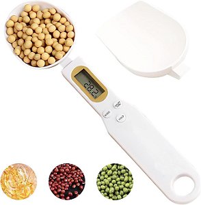 Colher Medidora Digital com Balança, Capacidade 500g, Precisão 0,1g, Display LCD, Ideal para cozinha & Dieta