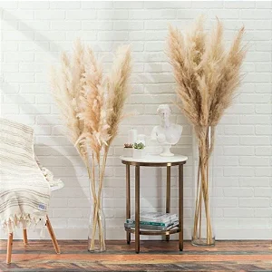 Planta Artificial Realista Capim Dos Pampas 3 Hastes Plantas para Decoração de Casa, Escritório, Cozinha, Sala De Estar