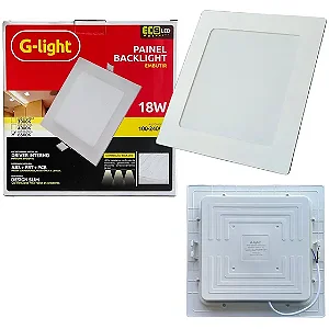 PAINEL LED BACKLIGHT 18W QUADRADO 6500K EMBUTIR