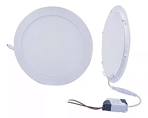 PAINEL LED LUZ SOLLAR  12W REDONDO 6500K EMBUTIR
