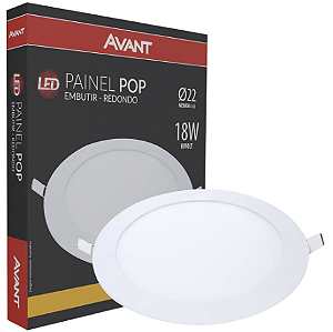 PAINEL LED AVANT  18W REDONDO 3000K EMBUTIR