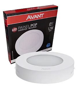 PAINEL LED AVANT  12W REDONDO 6500K SOBREPOR