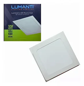 PAINEL LUMANTI LED BACKSTAGE 12W QUADRADO 6500K EMBUTIR