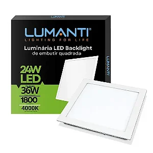 PAINEL LUMANTI LED BACKSTAGE  24W QUADRADO 4000K EMBUTIR