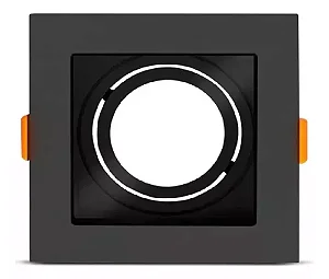 SPOT LUMANTI EMBUTIR QUADRADO PRETO COM RECUO PRETO PAR20 BASE E27
