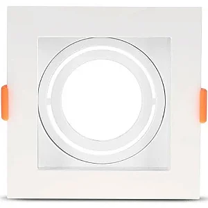 SPOT LUMANTI EMBUTIR QUADRADO BRANCO COM RECUO BRANCO MR16 BASE GU10