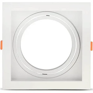 SPOT LUMANTI EMBUTIR QUADRADO BRANCO COM RECUO BRANCO  AR111 BASE GU10