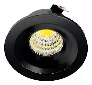 MINI SPOT LED EMBUTIDO PRETO ELYSA  3W 3000K