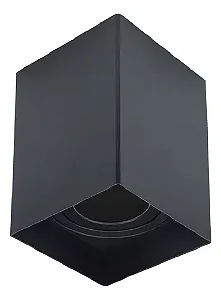 SPOT LUMANTI SOBREPOR QUADRADO PAR20 PRETO