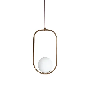 PENDENTE ENERLUX 8062 DROP CLASSIC DOURADO C/ GLOBO LEITOSO