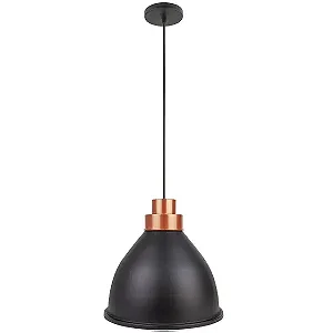 PENDENTE ENERLUX 6526 MOSCOU PRETO C/ COBRE E-27