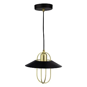 PENDENTE BLUMENAU 89301101 BROOKLYN PRETO C/ DOURADO E-27
