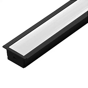 PERFIL DE ALUMÍNIO BLUMENAU EMBUTIR C/ ABA PRETO 25X14X3000MM