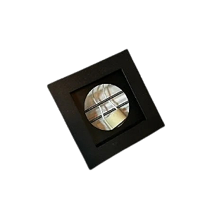 SPOT MONTARE EMBUTIR QUADRADO PRETO COM RECUO PRETO AR70 BASE GU10