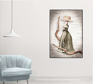 QUADRO DECORATIVO MULHER ABSTRATO 50X70CM SEM VIDRO