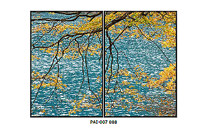KIT 2 QUADROS DECORATIVO NATUREZA 50X70CM SEM VIDRO