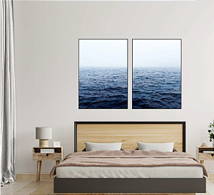 KIT 2 QUADROS DECORATIVOS PAISAGENS 50X70CM SEM VIDRO