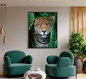 QUADRO DECORATIVO ONÇA 50X70CM SEM VIDRO