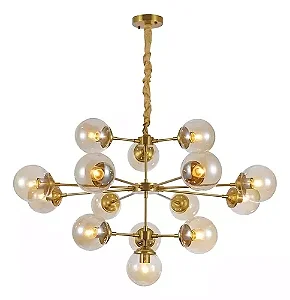 PENDENTE NORDECOR 2129 JABUTICABA 13CM 15XE27 13CM DOURADO