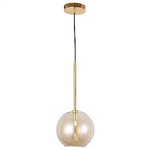 LUMINÁRIA SKYLIGHT SKY-3048DO POSH Ø20CMX45 METAL DOURADO E VIDRO CHAMPANHE
