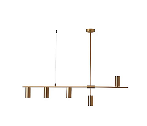 PENDENTE SLIM DOURADO 5 MR11 120CM SPOTS
