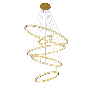 PENDENTE SKYLIGHT SKY-3357 SATURNO 120X100X80X60XØ40MM 6MT CABO - DOURADOO 2000 LUMENS 3000K