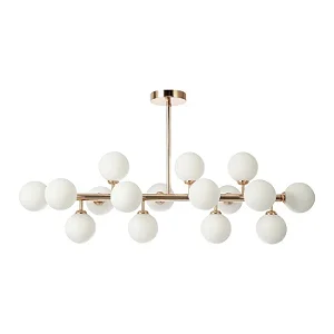 PENDENTE SKYLIGHT SKY-3027-1 COTTON 95X30X150CM ROSE GOLD E VIDRO LEITOSO G9