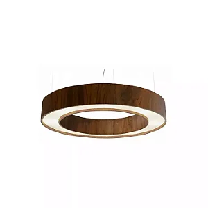 PENDENTE FOX LUSTRES 3060 CILÍNDRICO Ø60X15CM MADEIRA E ACRÍLICO