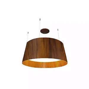 PENDENTE FOX LUSTRES 100 CÔNICO Ø53X23CM MADEIRA E ACRÍLICO