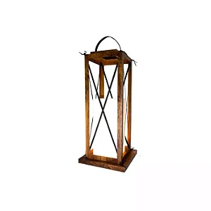 LUMINÁRIA FOX LUSTRES 5401 DE CHÃO PISO CLEAN 80X45X45CM MADEIRA, METAL E ACRÍLICO