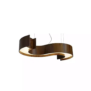 PENDENTE FOX LUSTRES 490 SEMI CILÍNDRICO 21X120X80CM MADEIRA
