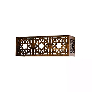 ARANDELA FOX LUSTRES AR27 DE PAREDE LASER RETANGULAR 15X40X9CM MADEIRA E ACRÍLICO