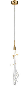 PENDENTE SINDORA DCD02308  11×40CM 5W 3000K 300LM BIVOLT METAL+VIDRO DOURADO