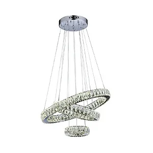 PENDENTE SINDORA DCD00101 Φ20×Φ40×Φ60CM 90W MULTITEMPERATURAS 4500LM METAL CROMADO CRISTAL CABO 2M