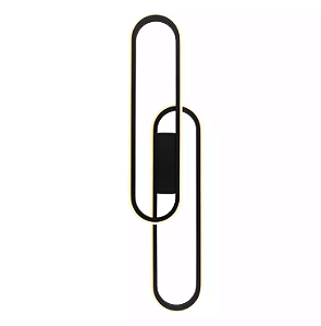 ARANDELA SINDORA DCB03072 DE PAREDE LED 3000K 38W BIVOLT 15X60CM METAL E SILICONE PRETO