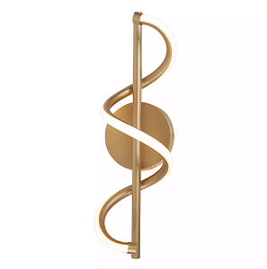 ARANDELA SINDORA DCB03104 DE PAREDE LED 3000K 13W BIVOLT 40X12X12CM METAL E SILICONE DOURADO