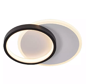 ARANDELA  SINDORA DCB03055 DE PAREDE LED 3000K 20W BIVOLT 24X24X5CM METAL E SILICONE BRANCO E PRETO