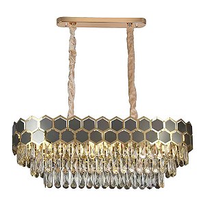 LUSTRE NITROLUX LTR-019 DOURADO 1050X850X350MM E14X10