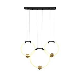 PENDENTE BELLA AK003 MONDO PRETO/ DOURADO 30X40X30CM 74CM 8CM 46CM 41W 3000K 2880LM