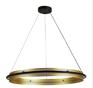 PENDENTE BELLA DOL1PD01PT080 DOLLAGE PRETO/ DOURADO 80X7 36W 3000K 2880LM