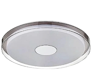PLAFON BELLA BD008C SOBREPOR DOMO PRATA 50X6CM 1X36W 3000K 2520LM