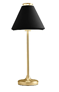 ABAJUR BELLA MV003B PICCOLO PRETO E DOURADO 23X58CM 1X40W E27